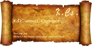 Kövesdi Csongor névjegykártya